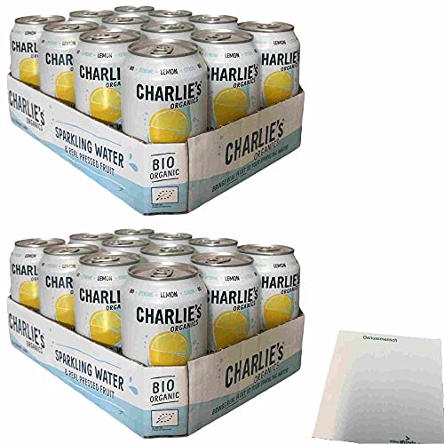 Charlie's Organics Sparkling Water Lemon 2er Pack (24x330ml Dose NL EINWEG) + usy Block von usy