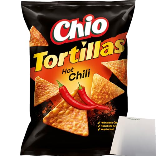 Chio Tortillas Hot Chilli (110g Packung) + usy Block von usy