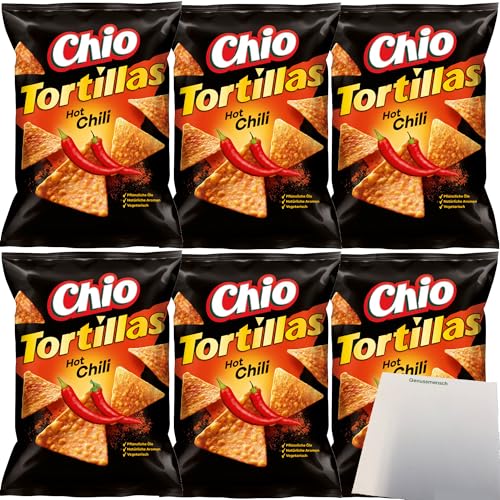 Chio Tortillas Hot Chilli 6er Pack (6x110g Packung) + usy Block von usy