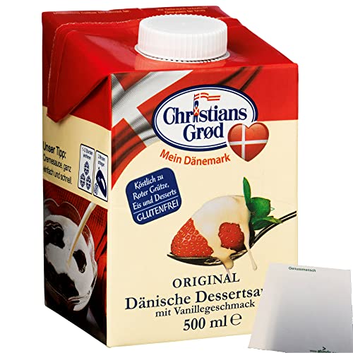 Chr.Grod Dänische Dessert-Sauce mit Vanillegeschmack 1er Pack (1x500ml Pack) + usy Block von usy