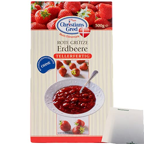 Chr.Grod Grütze Erdbeer Erdbeergrütze (500g Packung) + usy Block von usy