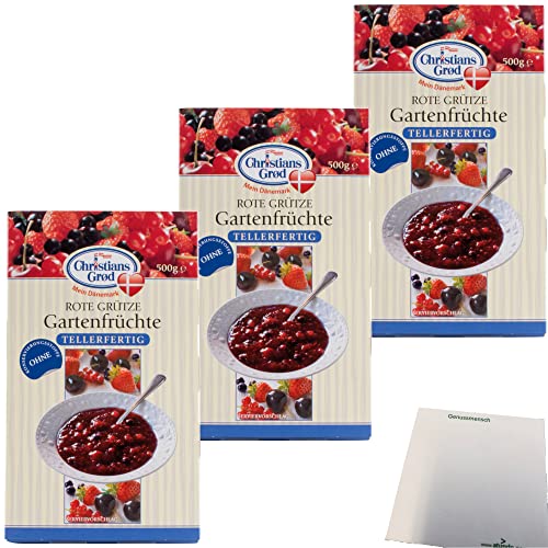 Chr.Grod Grütze Gartenfrüchte Tellerfertig 3er Pack (3x500g Packung) + usy Block von usy