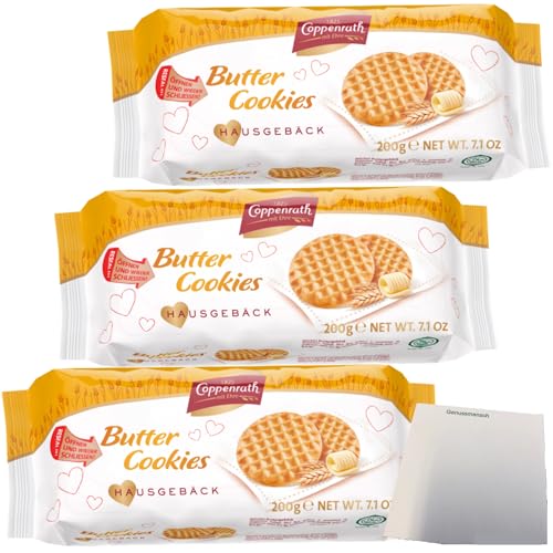 Coppenrath Butter Cookies Hausgebäck 3er Pack (3x200g Packung) + usy Block von usy