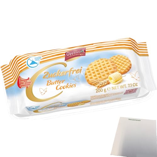 Coppenrath Butter Cookies ohne Zucker (200g Packung) + usy Block von usy