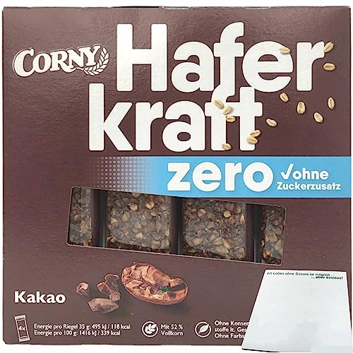 Corny Haferkraft Zero Kakao Hafer-Kakao-Riegel (4x35g Riegel) + usy Block von usy