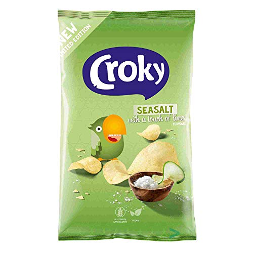 Croky Chips Seasalt (18x200g Chips mit Meersalz) + usy Block von usy