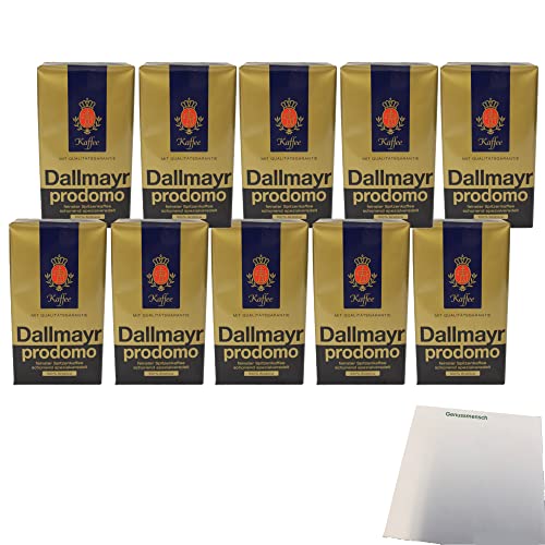 Dallmayr prodomo Feinster Spitzenkaffee 100% Arabica 10er Pack (10x500g Packung) + usy Block von usy