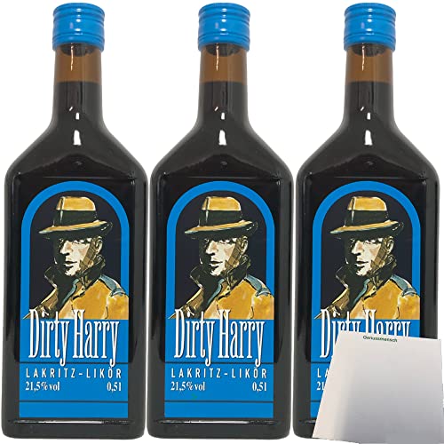 Dirty Harry Lakritz Likör 21,5% 3er Pack (3x0,5 Liter Flasche) + usy Block von usy