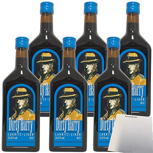 Dirty Harry Lakritz Likör 21,5% 6er Pack (6x0,5 Liter Flasche) + usy Block von usy