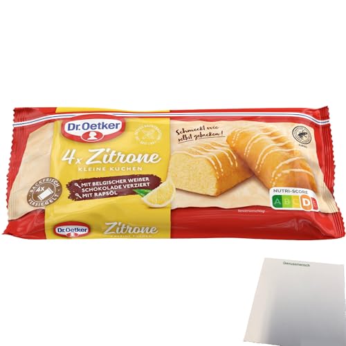 Dr. Oetker 4 kleine Zitronenkuchen mit weißer Schokolade verziert (140g Packung) + usy Block von usy