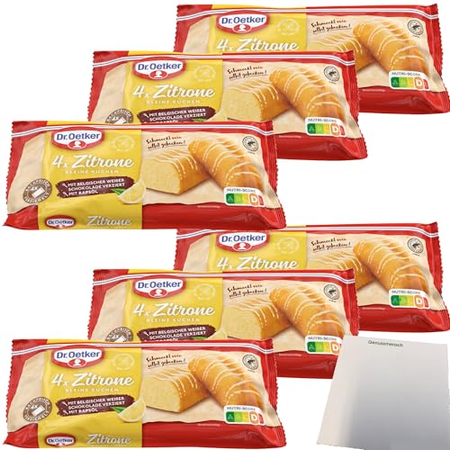 Dr. Oetker 4 kleine Zitronenkuchen mit weißer Schokolade verziert 6er Pack (6x140g Packung) + usy Block von usy