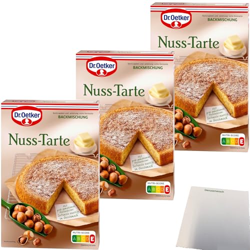 Dr. Oetker Backmischung für Nuss-Tarte 3er Pack (3x380g Packung) + usy Block von usy