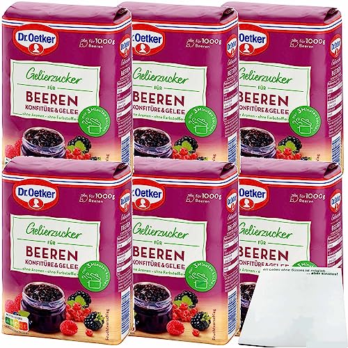 Dr. Oetker Gelierzucker für Beeren Konfitüre und Gelee 6er Pack (6x500g Packung) + usy Block von usy