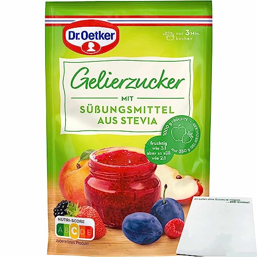 Dr. Oetker Gelierzucker mit Süßungsmittel aus Stevia (350g Packung) + usy Block von usy