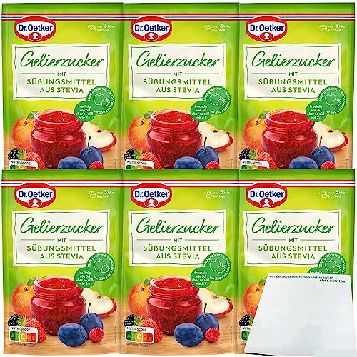 Dr. Oetker Gelierzucker mit Süßungsmittel aus Stevia 6er Pack (6x350g Packung) + usy Block von usy