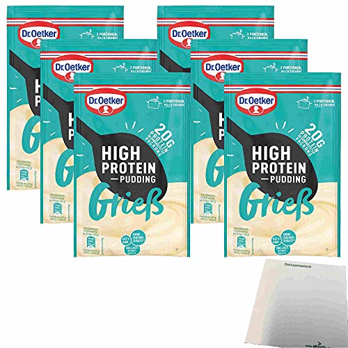 Dr. Oetker High Protein Pudding Grieß 6er Pack (6x65g Beutel) + usy Block von usy