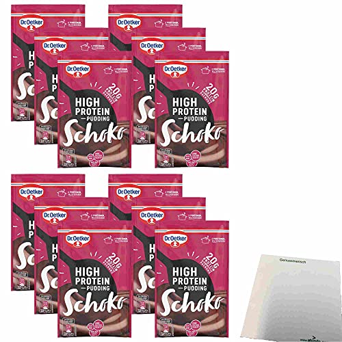 Dr. Oetker High Protein Pudding Schoko 12er Pack (12x58g Beutel) + usy Block von usy