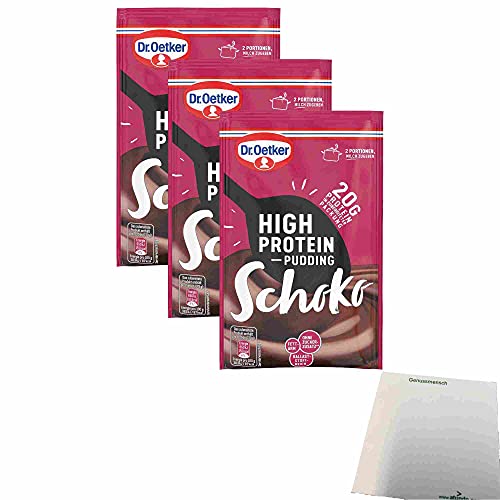 Dr. Oetker High Protein Pudding Schoko 3er Pack (3x58g Beutel) + usy Block von usy