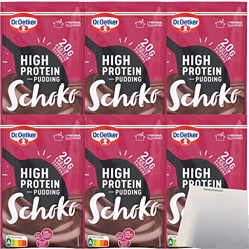 Dr. Oetker High Protein Pudding Schoko 6er Pack (6x58g Beutel) + usy Block von usy