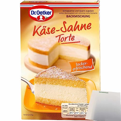 Dr. Oetker Käse-Sahne Torte Backmischung (1x385g Packung) + usy Block von usy