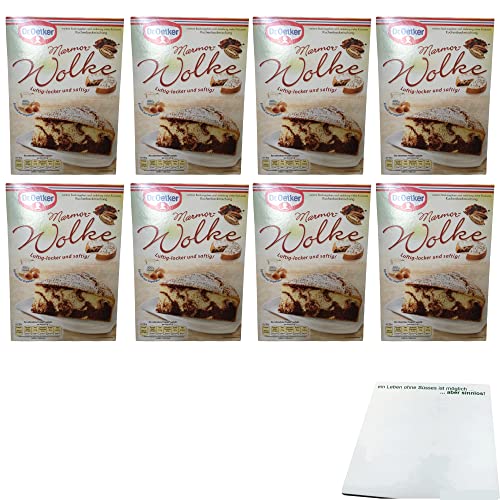 Dr. Oetker Marmor-Wolke Backmischung 8er Pack (8x455g Packung) + usy Block von usy