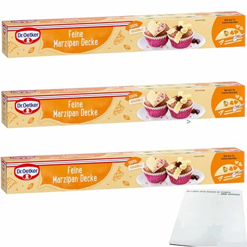 Dr. Oetker Marzipan Decke ausgerollt einfach zu verarbeiten 3er Pack (3x300g Packung) + usy Block von usy