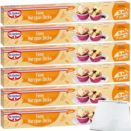 Dr. Oetker Marzipan Decke ausgerollt einfach zu verarbeiten 6er Pack (6x300g Packung) + usy Block von usy