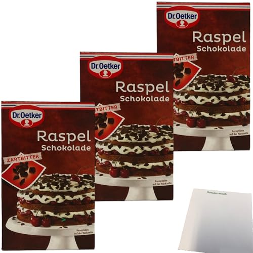 Dr. Oetker Raspelschokolade Zartbitter 3er Pack (3x100g Packung) + usy Block von usy