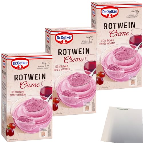 Dr. Oetker Rotwein Creme 3er Pack (3x203g Packung) + usy Block von usy