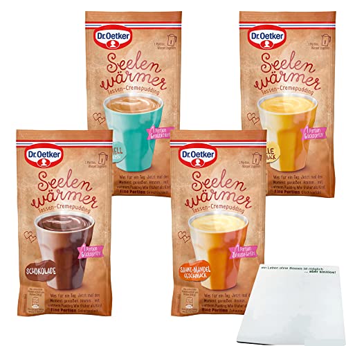 usy Bundle für Dr. Oetker Seelenwärmer Pudding Sorten-Mix (4x Beutel à 58-59g) + usy Block von usy