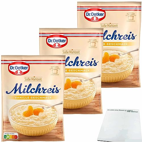 Dr. Oetker Süße Mahlzeit Milchreis Vanille 3er Pack (3x125g Packung) + usy Block von usy