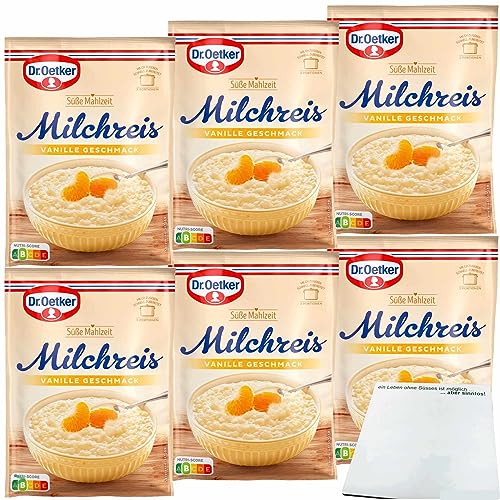 Dr. Oetker Süße Mahlzeit Milchreis Vanille 6er Pack (6x125g Packung) + usy Block von usy