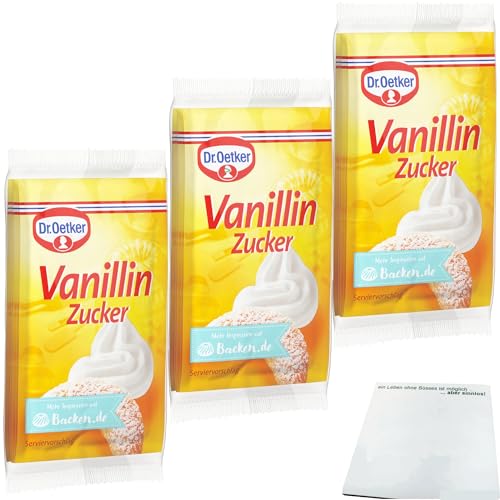 Dr. Oetker Vanillin Zucker aromatisch zum Backen und verfeinern von Süßspeisen 3er Pack (3x40g Packung 5er) + usy Block von usy