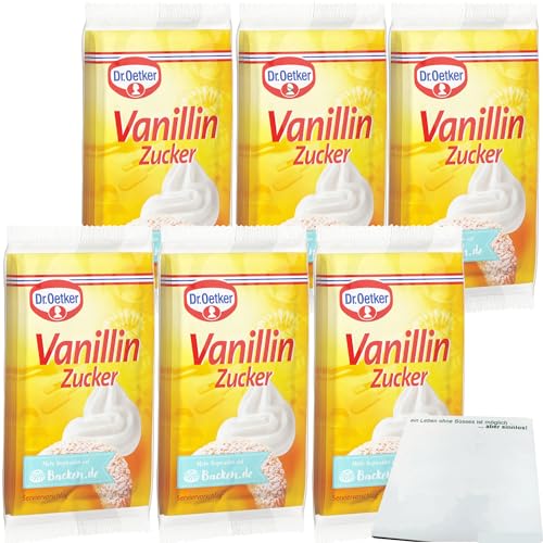 Dr. Oetker Vanillin Zucker aromatisch zum Backen und verfeinern von Süßspeisen 6er Pack (6x40g Packung 5er) + usy Block von usy