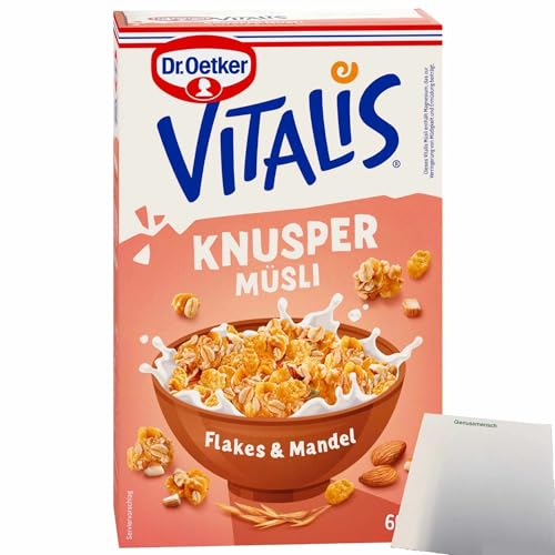 Dr. Oetker Vitalis Knusper Müsli Flakes und Mandel (600g Packung) + usy Block von usy