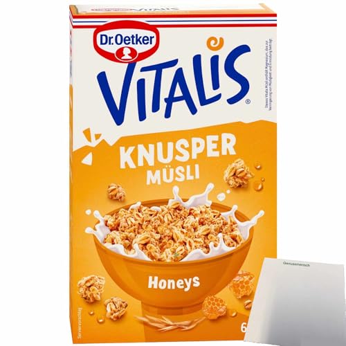 Dr. Oetker Vitalis Knusper Müsli Honeys (600g Packung) + usy Block von usy