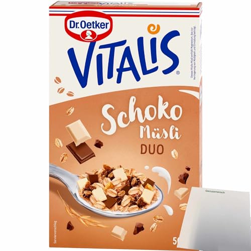 Dr. Oetker Vitalis Schoko Duo Müsli (500g Packung) + usy Block von usy