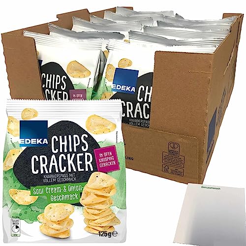 EDEKA Chips Cracker Sour Cream&Onion 12er Pack (12x125g Packung) + usy Block von usy