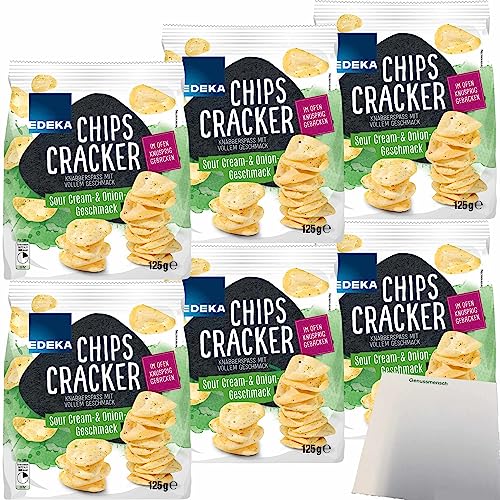 EDEKA Chips Cracker Sour Cream&Onion 6er Pack (6x125g Packung) + usy Block von usy