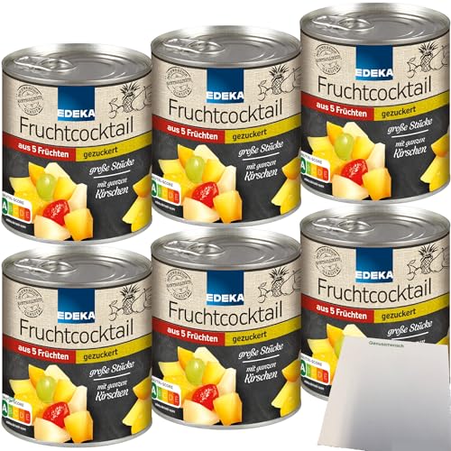 Edeka 5-Fruchtcocktail große Stücke gezuckert 6er Pack (6x820g Dose) + usy Block von usy