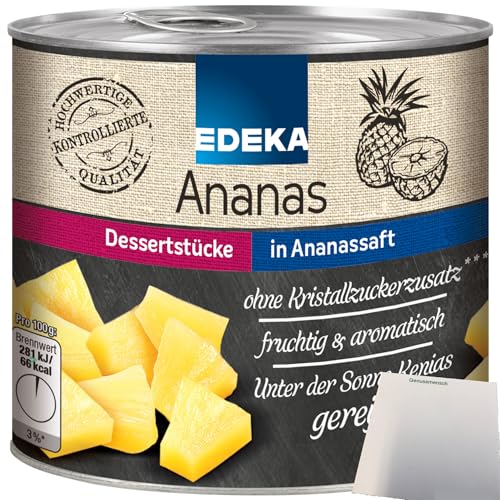 Edeka Ananas-Dessertstücke in Ananassaft fruchtig aromatisch (432g Dose) + usy Block von usy