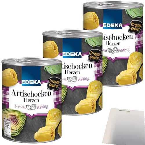 Edeka Artischockenherzen küchenfertig 3er Pack (3x400g Dose) + usy Block von usy