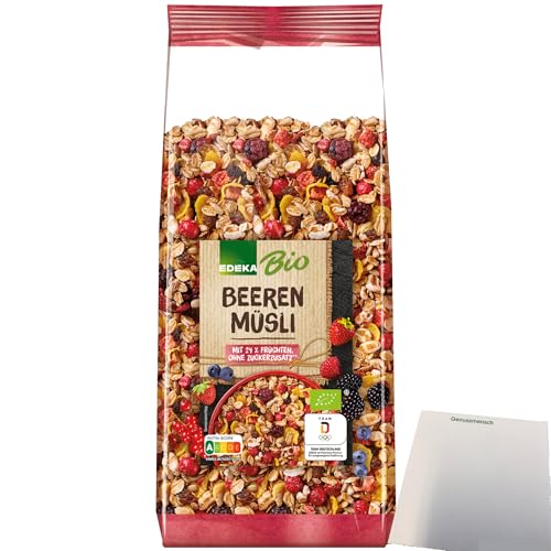 Edeka Bio Beeren Müsli mit 24 % Früchten und Hafer- Roggen- und Weizenvollkornflocken (750g Packung) + usy Block von usy