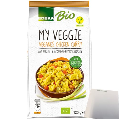 Edeka Bio Chicken Curry Veganes Fertiggericht (120g Packung) + usy Block von usy