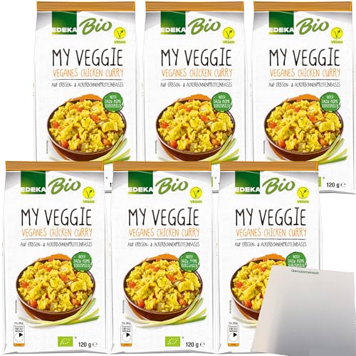 Edeka Bio Chicken Curry Veganes Fertiggericht 6er Pack (6x120g Packung) + usy Block von usy