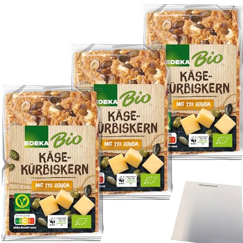Edeka Bio Käse-Kürbiskern Knäckebrot 3er Pack (3x200g Packung) + usy Block von usy