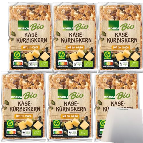 Edeka Bio Käse-Kürbiskern Knäckebrot 6er Pack (6x200g Packung) + usy Block von usy