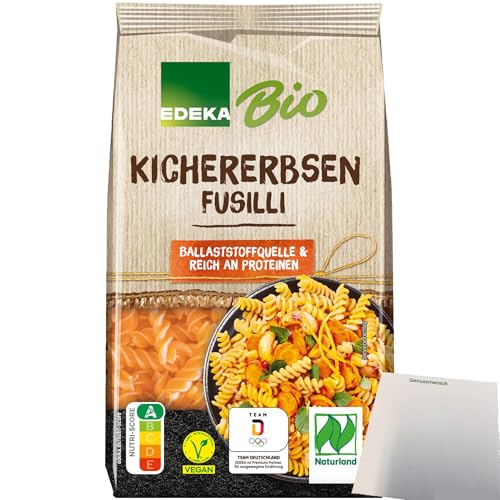 Edeka Bio Kichererbsen-Fusilli Pasta aus 100% Kichererbsenmehl (250g Packung) + usy Block von usy