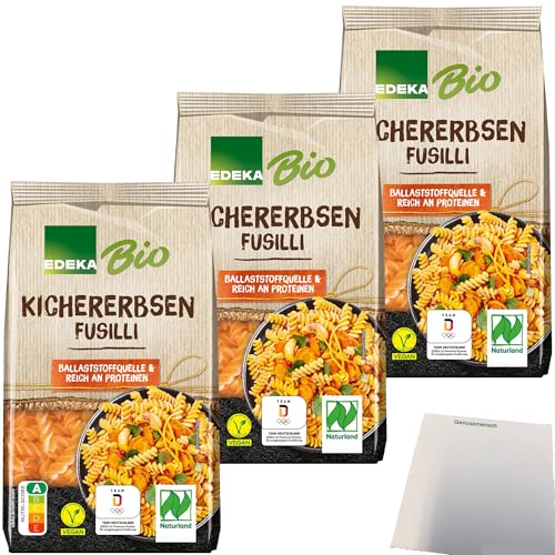 Edeka Bio Kichererbsen-Fusilli Pasta aus 100% Kichererbsenmehl 3er Pack (3x250g Packung) + usy Block von usy