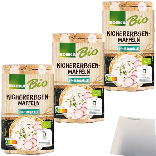 Edeka Bio Kichererbsen-Waffel mit Reis High Protein 3er Pack (3x100g Packung) + usy Block von usy
